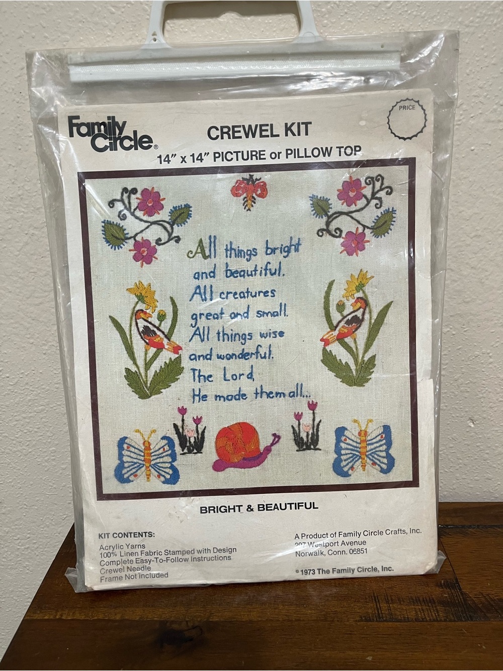 Vintage Family Circle “Bright & Beautiful" Crewel Kit
